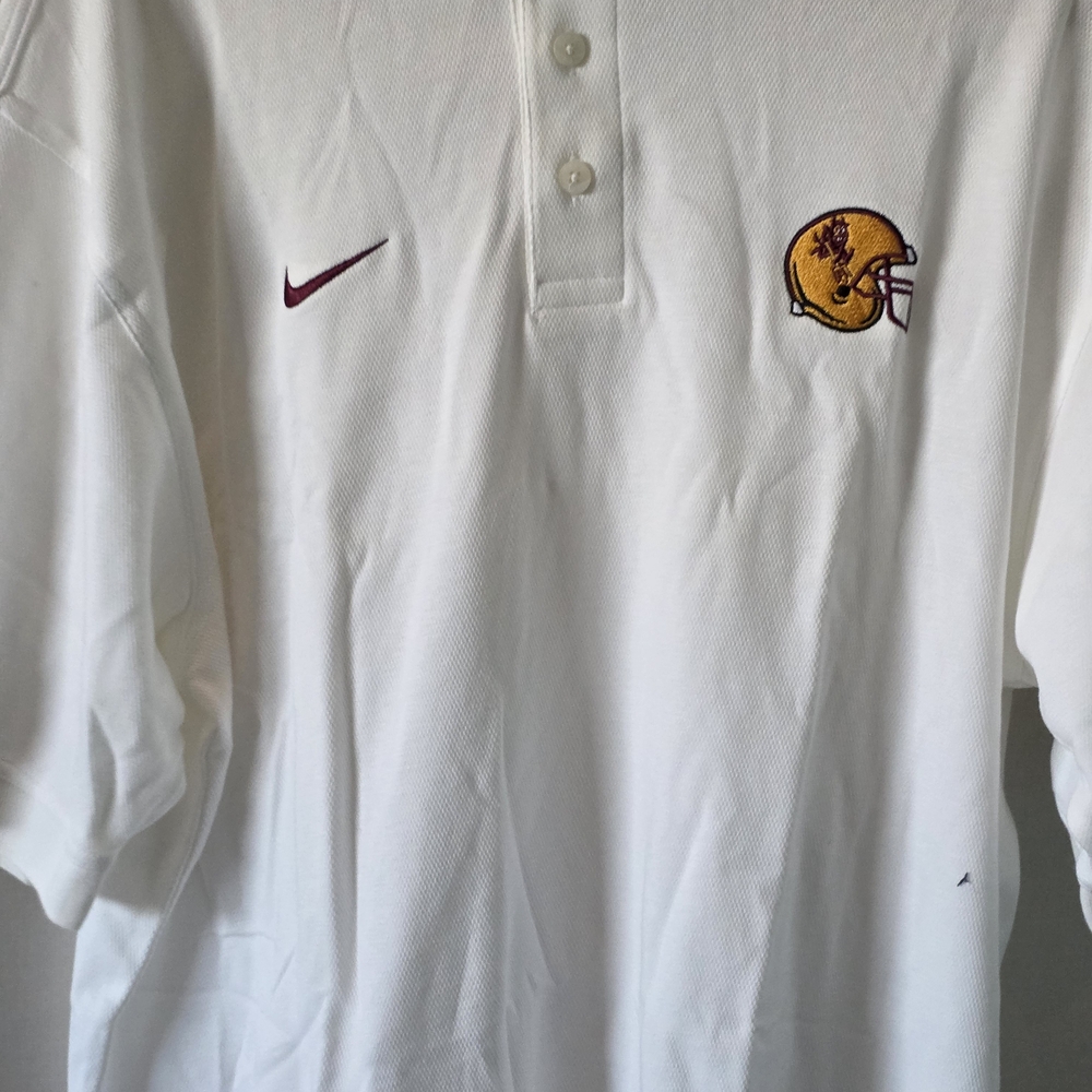 White Nike Polo Shirt with Arizona State Logo